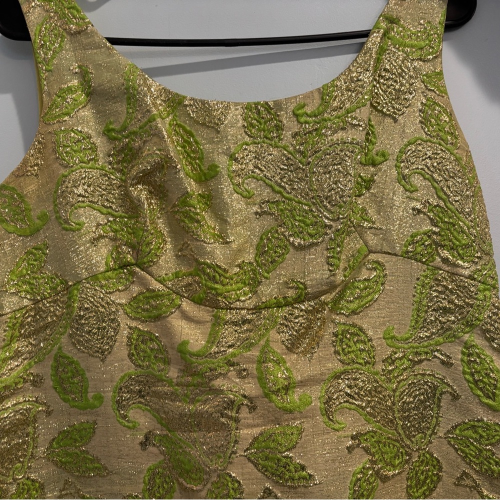Incredible Vintage 50’s, 60’s Metallic Brocade Dress and Coat Set - Picture 7 of 16